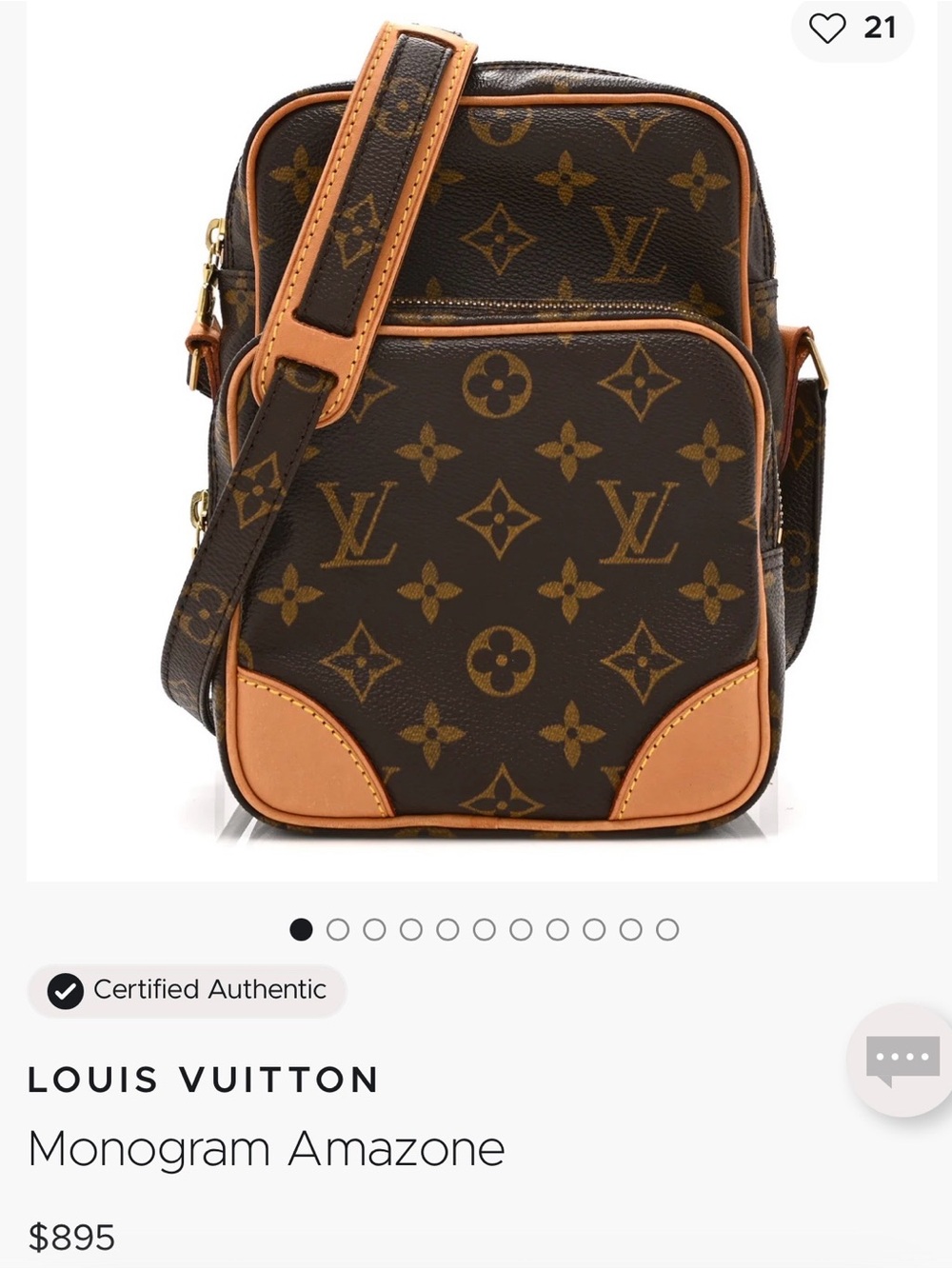 Louis Vuitton Monogram Amazone Crossbody in Brown with Tan Trim